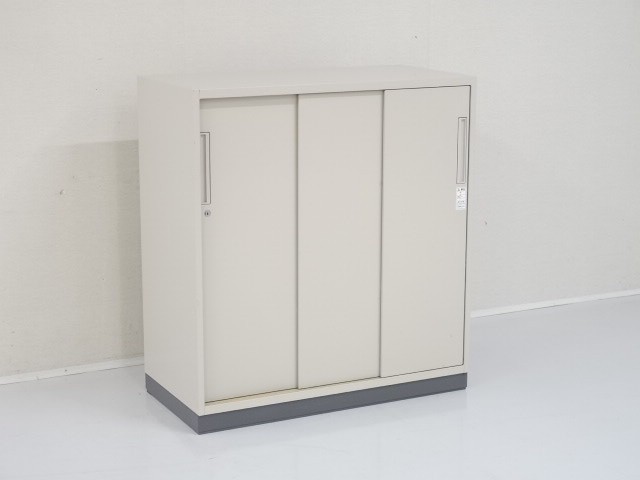 3枚引違い書庫(H5cmベース付・レールナチュラルグレー色) K-37259 商品写真:コクヨ